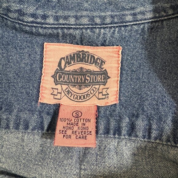 Cambridge Dry Goods Country Store Christmas Denim Button Shirt Womens Small - Picture 6 of 7